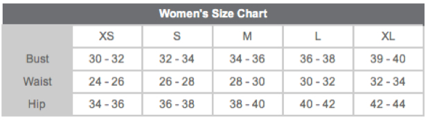 Sizing chart 1 sizing chart