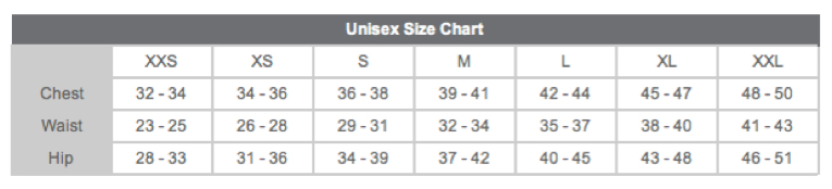 sizing chart